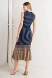 SWEATER KNIT NAVY MERMAID MIDI DRESS