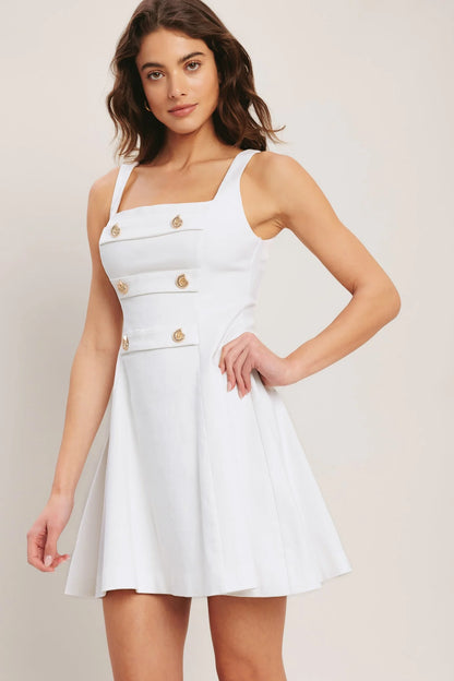 COASTAL CHIC WHITE MINI DRESS