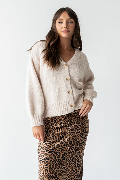 Markie Knit Cardigan in Cream