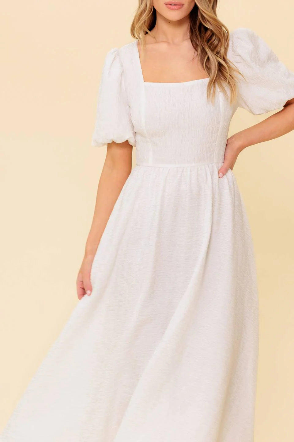 MAURA MIDI DRESS IVORY