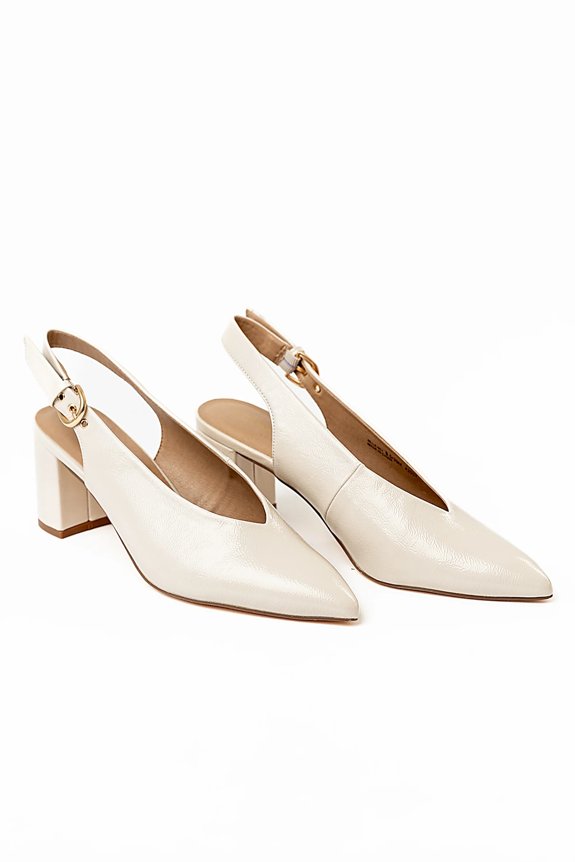 Candice Slingback Heels in Cream FINAL SALE