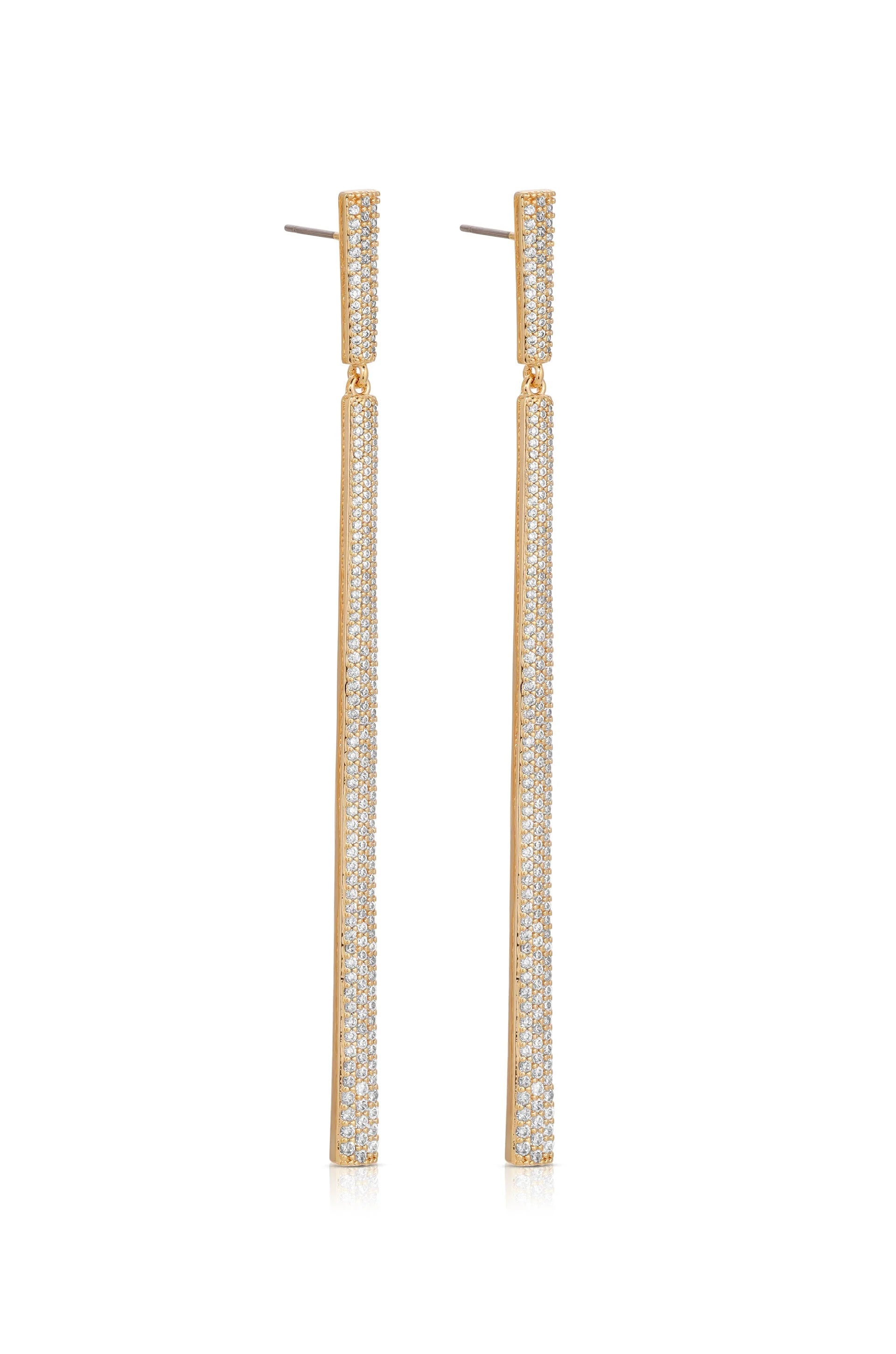 Straight Drop Crystal Dangle Earrings