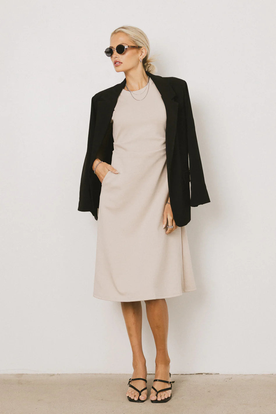 Kyra Midi Dress in Khaki FINAL SALE