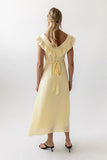 Lydia Ruffle Maxi Dress in Yellow FINAL SALE