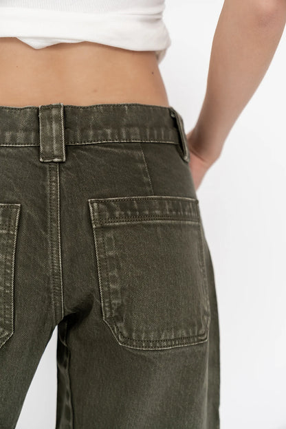 Scottie Barrel Jeans in Olive FINAL SALE