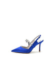 Pointed Toe Stiletto Heels with Rhinestone Strap