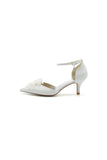 Ankle Strap Wedding Stiletto Heels with Flower