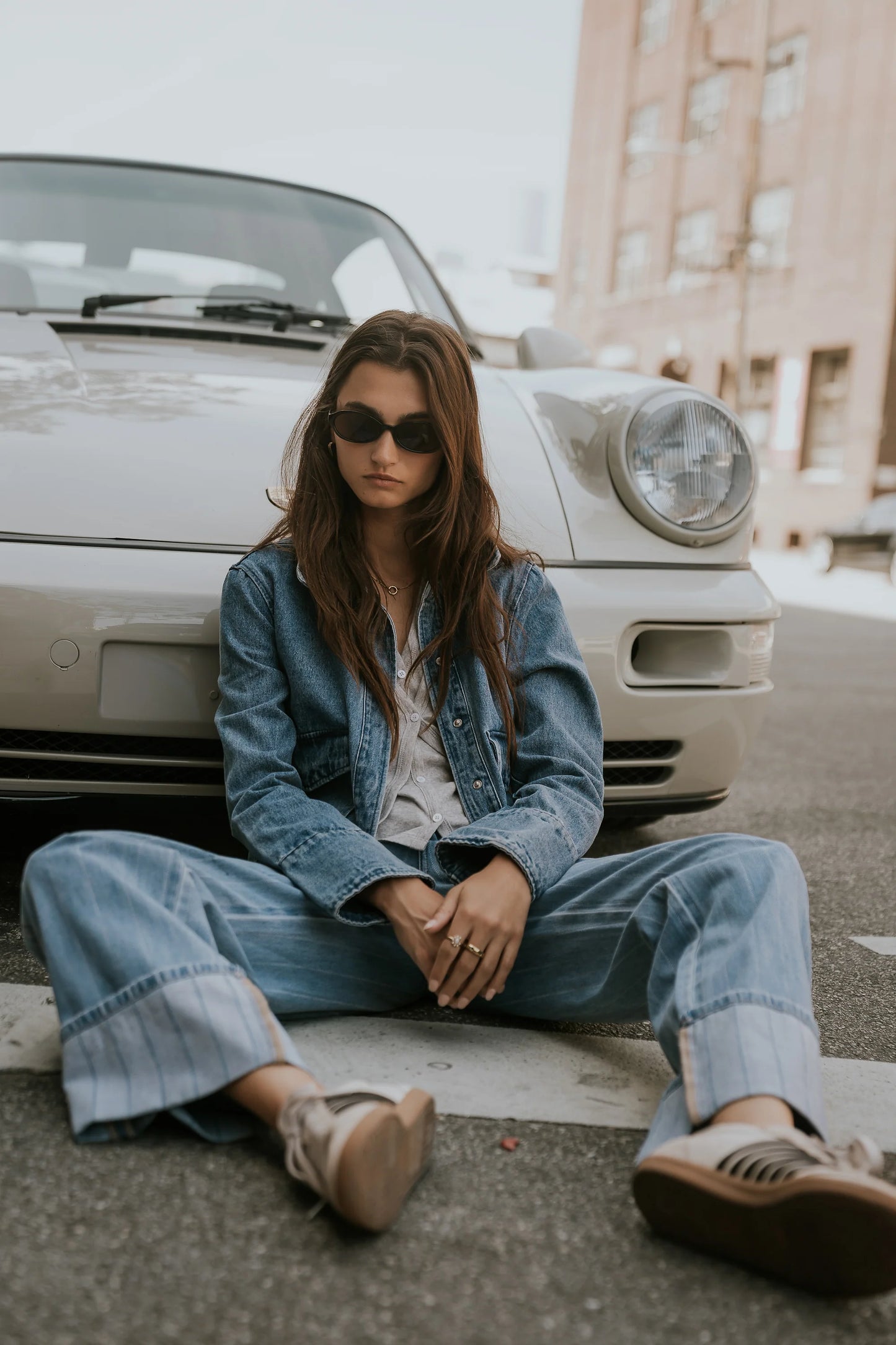 Mckell Cuffed Wide Leg Jeans