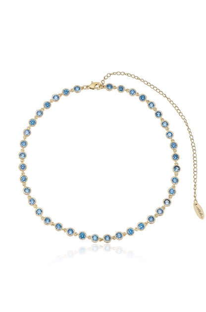 Crystal Disc and Link Necklace