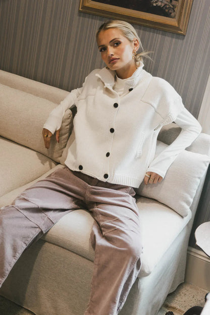 Sadie Knit Cardigan in Ivory FINAL SALE