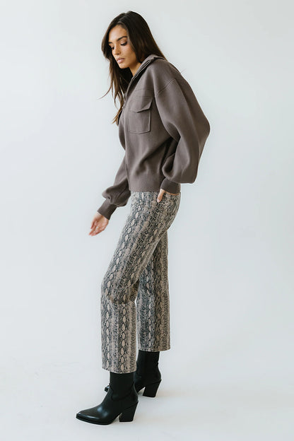 Markus Knit Bomber Jacket in Mocha FINAL SALE