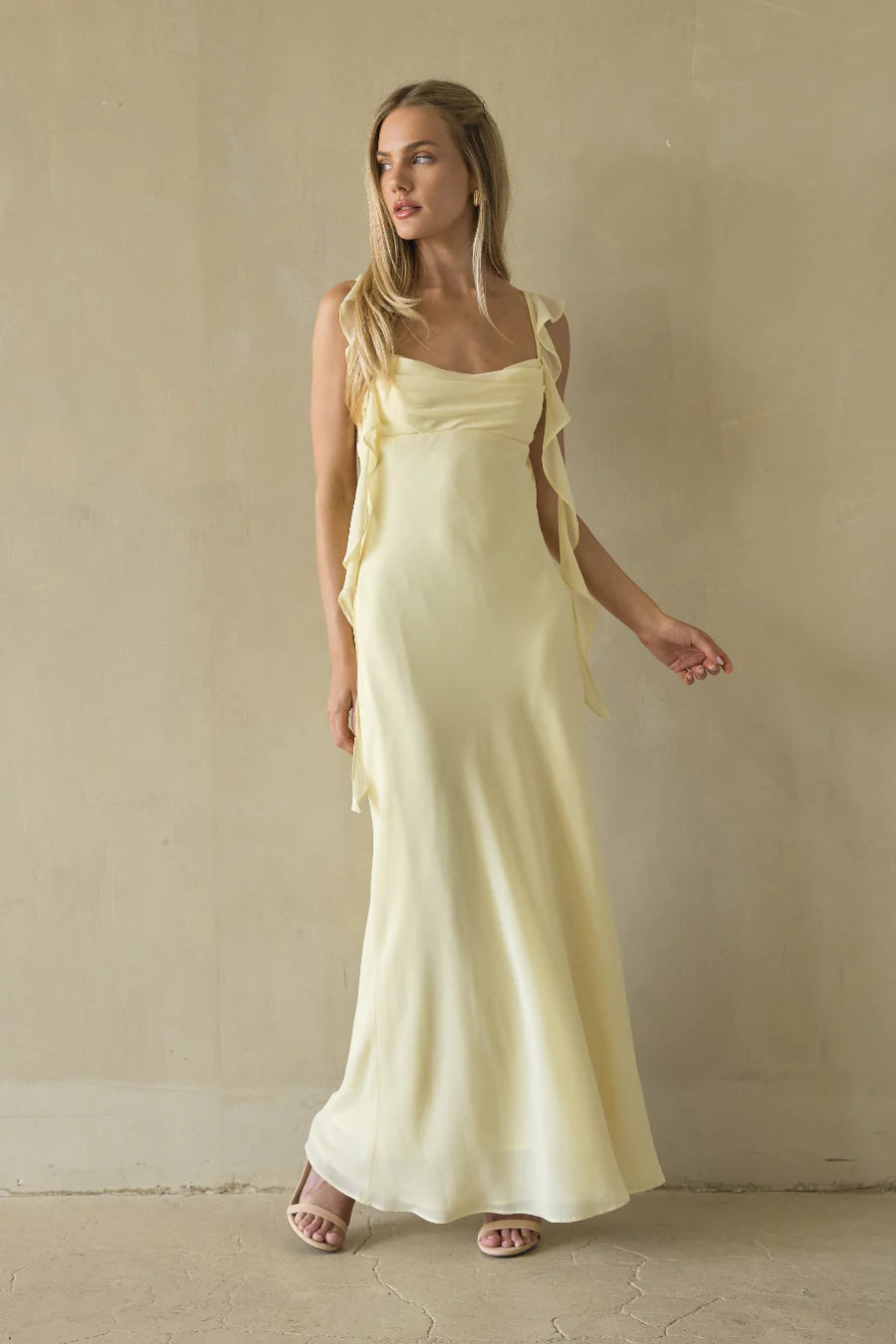 Sarila Ruffle Strap Maxi Dress