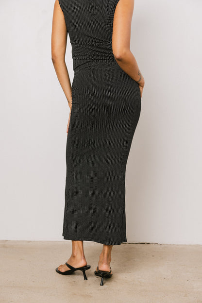 Norah Polka Dot Maxi Skirt in Black FINAL SALE