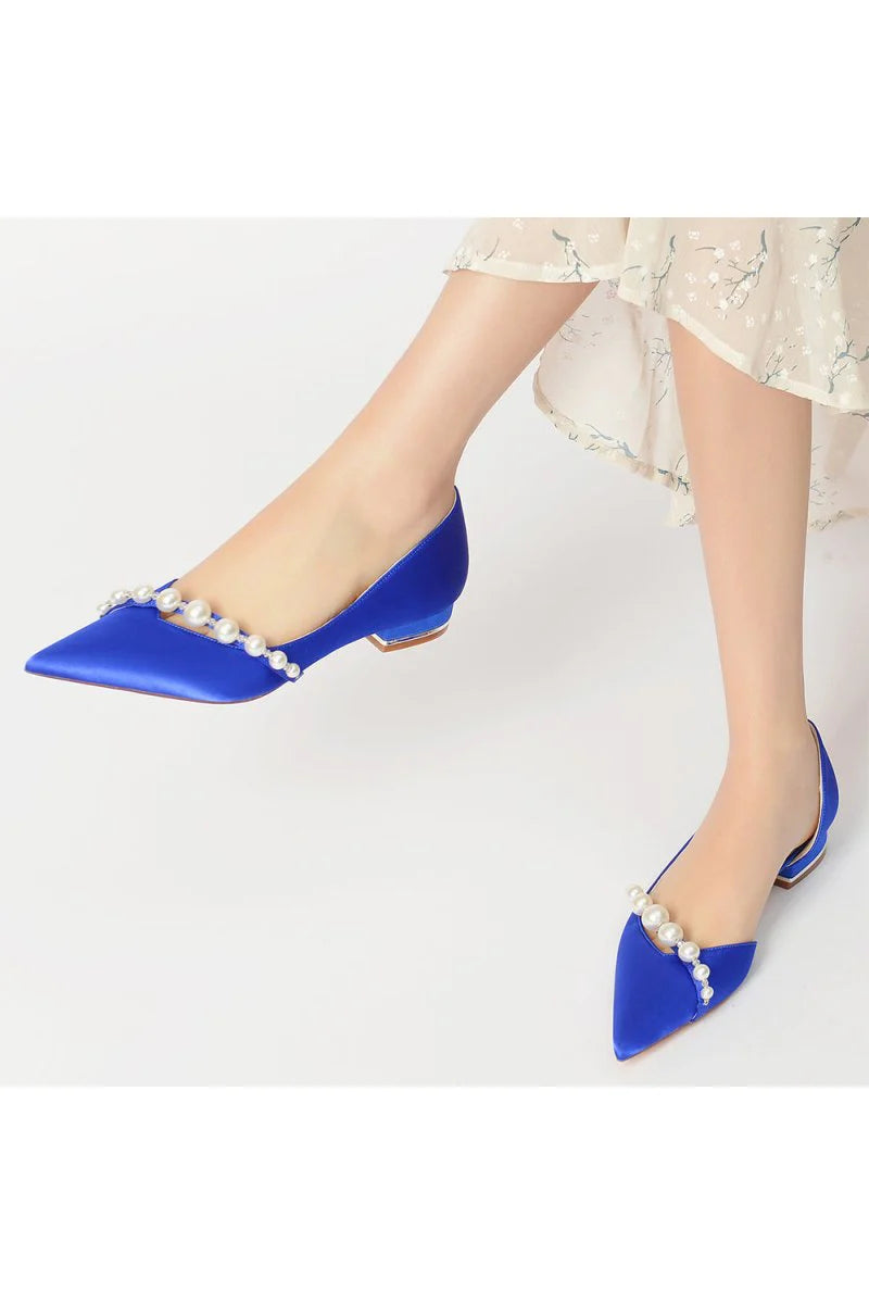 Pearl Pointed Toe Kitten Heels