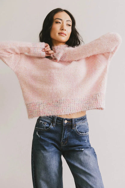 Carla Fuzzy Knit Sweater in Pink FINAL SALE