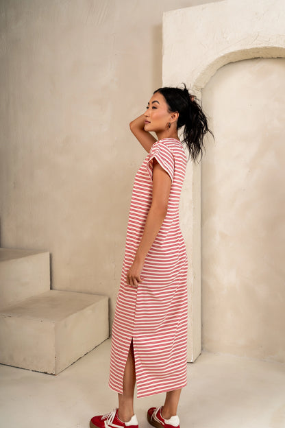 Esme Striped Maxi Dress in Red FINAL SALE