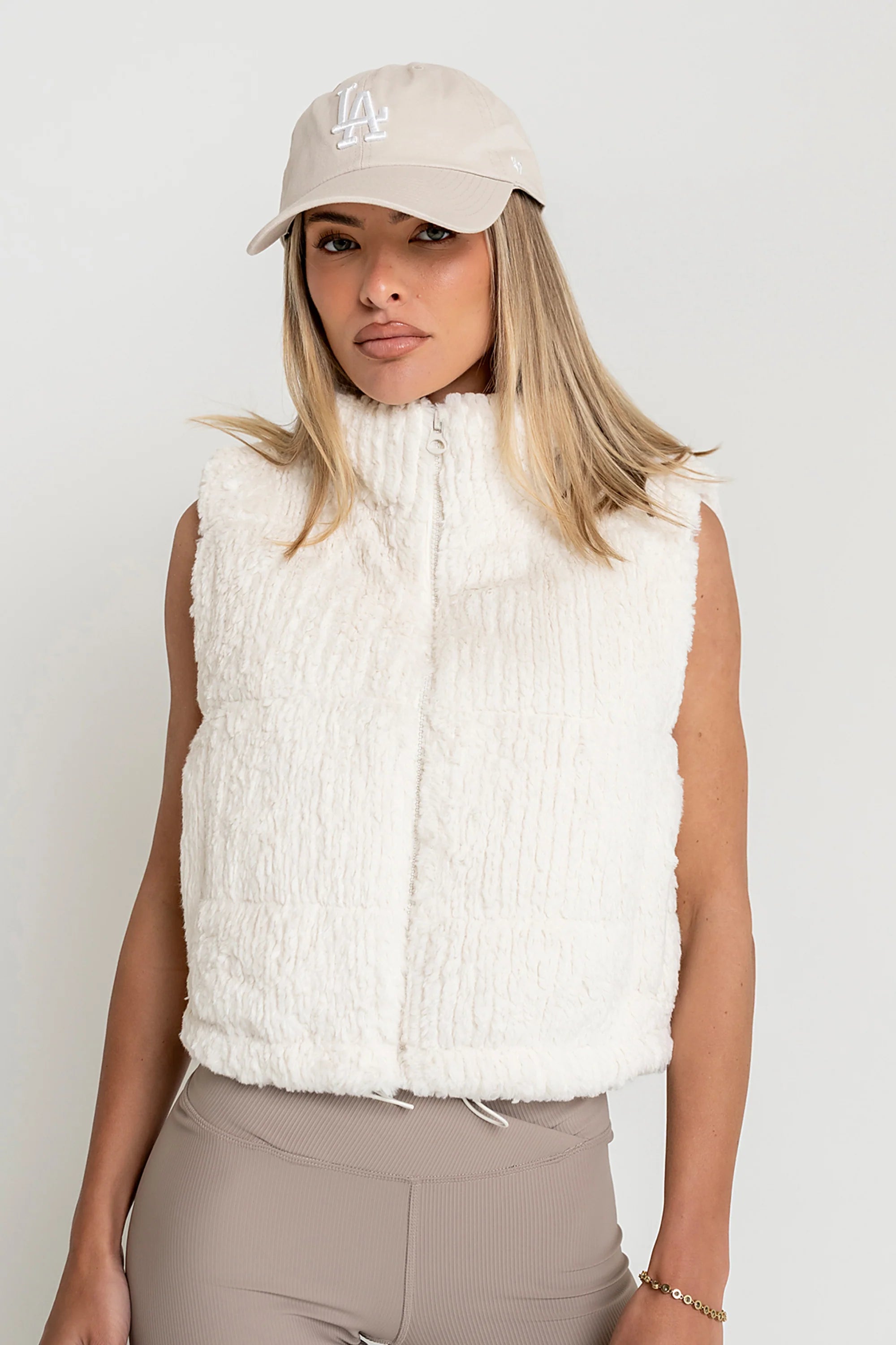 Ginny Fur Vest in Ivory