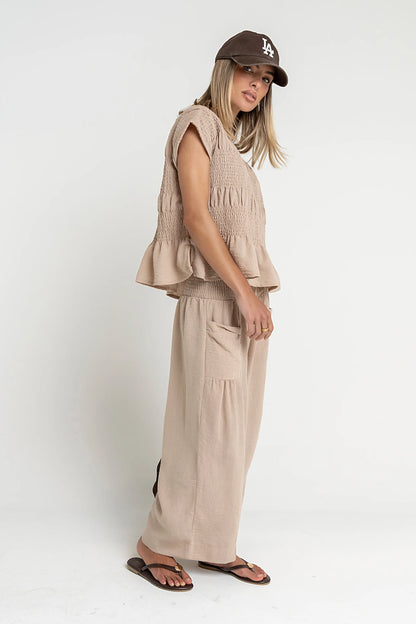 Ashton Wide Leg Pants in Taupe