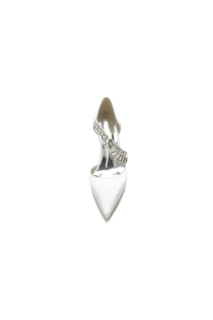 Pointed Toe Rhinestone Tassel Strappy Chunky Heels