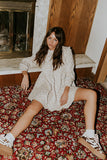 Liam Floral Mini Dress in Oatmeal FINAL SALE