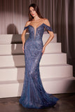 LUISA GOWN CRYSTAL EMBELLISHED DECO GOWN