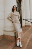Kenna Contrast Sweater in Oatmeal