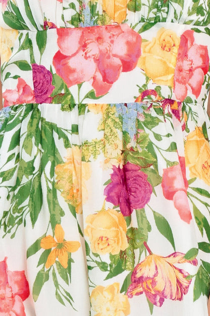 SHADOW FLORAL MIDI DRESS