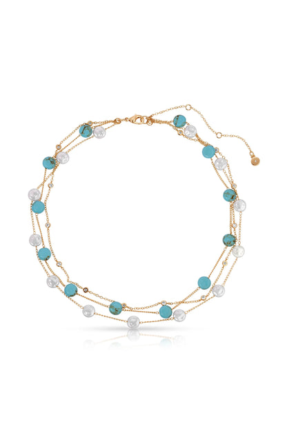 Dressed in Turquoise Pearls Necklace
