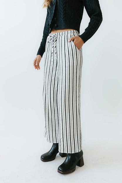 Lucy Striped Baggy Pants in Black