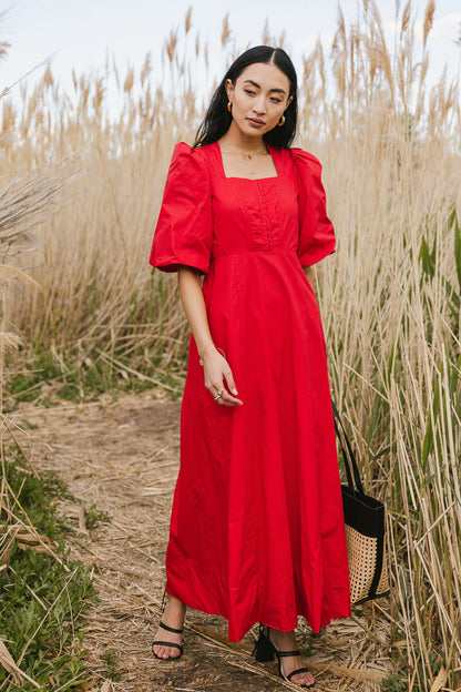 Cassia Corset Dress in Red FINAL SALE