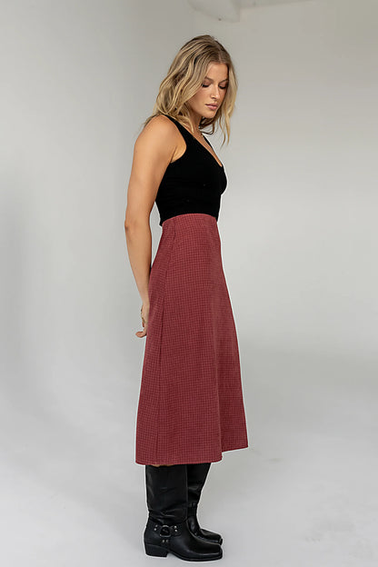 Miley Midi Skirt in Maroon FINAL SALE