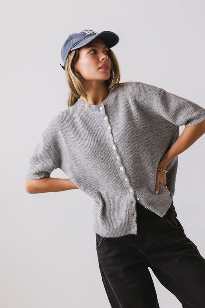 Leah Knit Cardigan in Heather Grey FINAL SALE