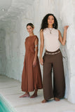 Lee Wide Leg Pants in Brown
