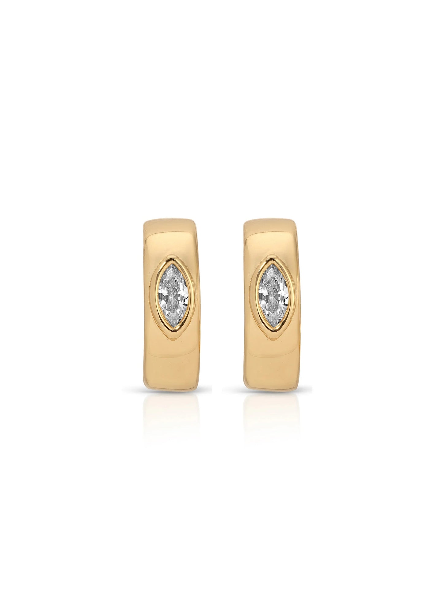 Small Marquise Crystal Hoop Earrings