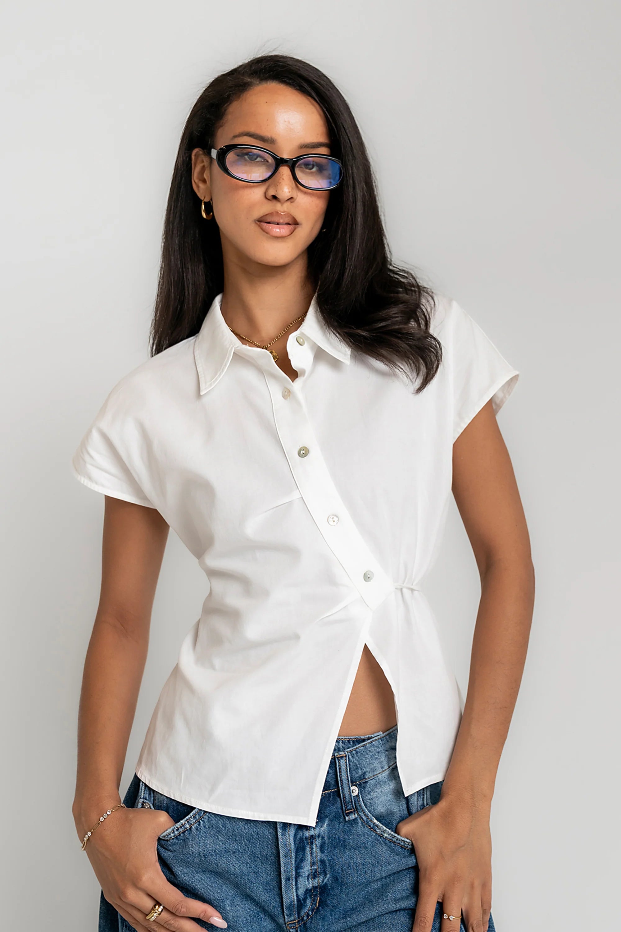 Torrey Asymmetrical Button Up
