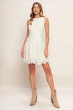 AUTUMN BLOOM VINTAGE IVORY LACE MINI DRESS VINTAGE IVORY
