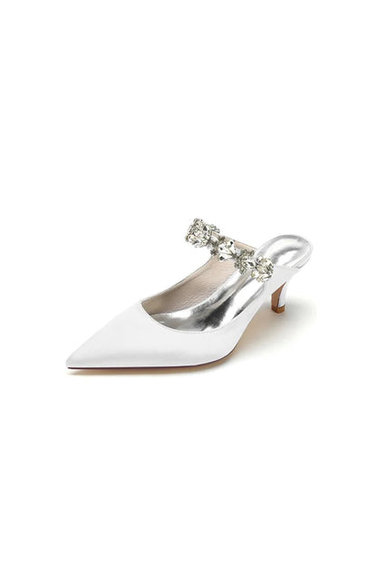 Beading Pointed Toe Rhinestone High Heels