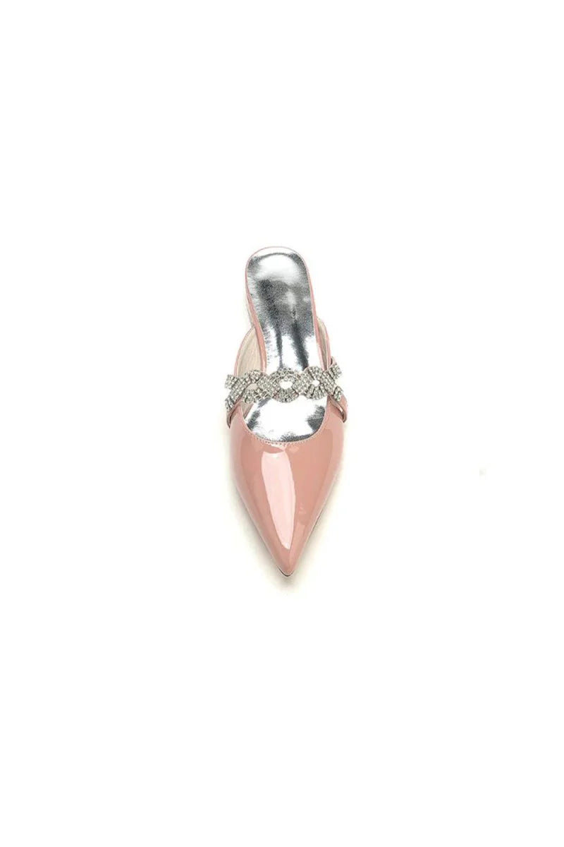 High Heels Nude Pink with Silver Embellishments