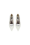Ivory Lace High Heels with Wooden Heel