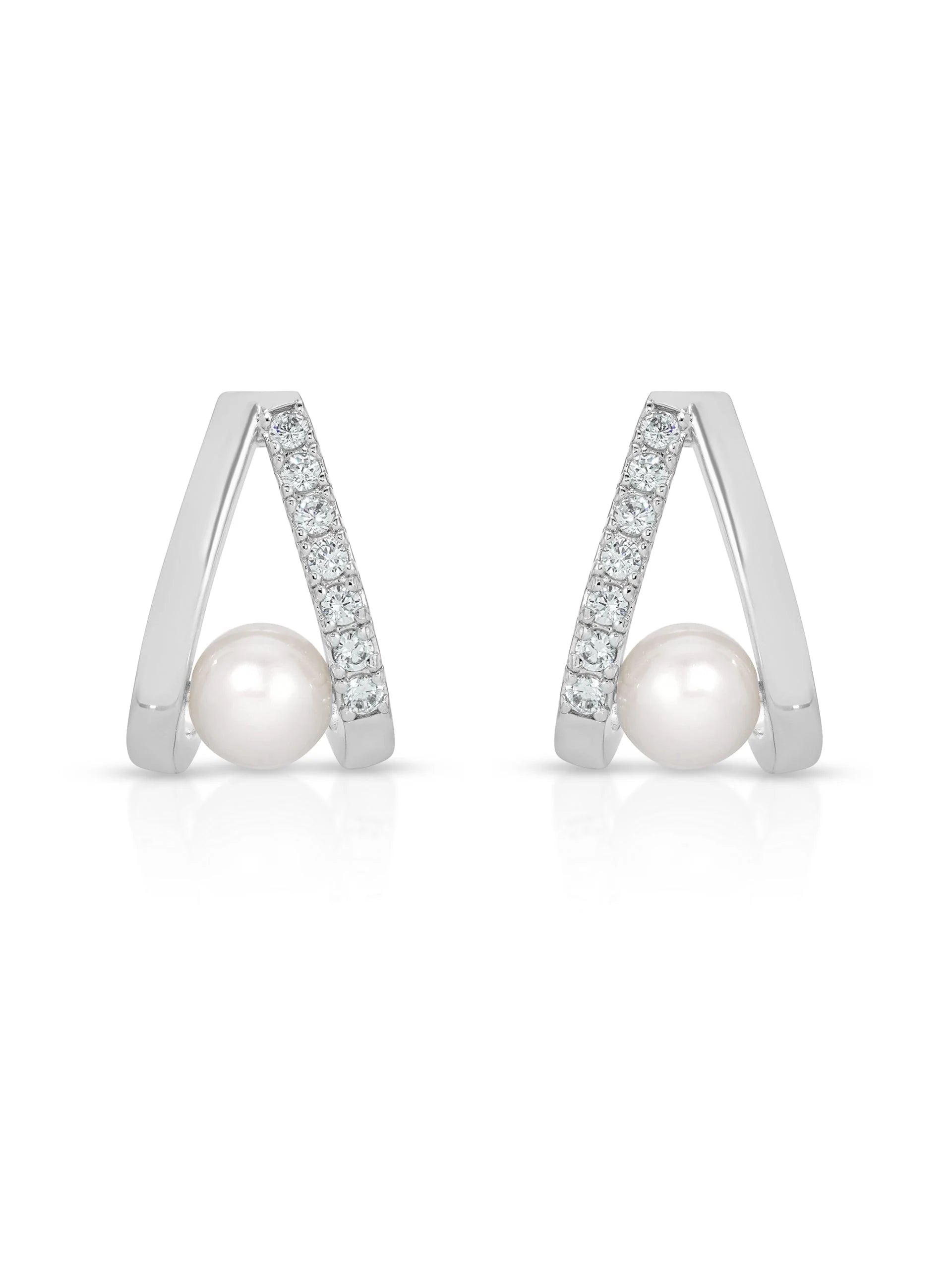 Pavé and Pearl Earrings