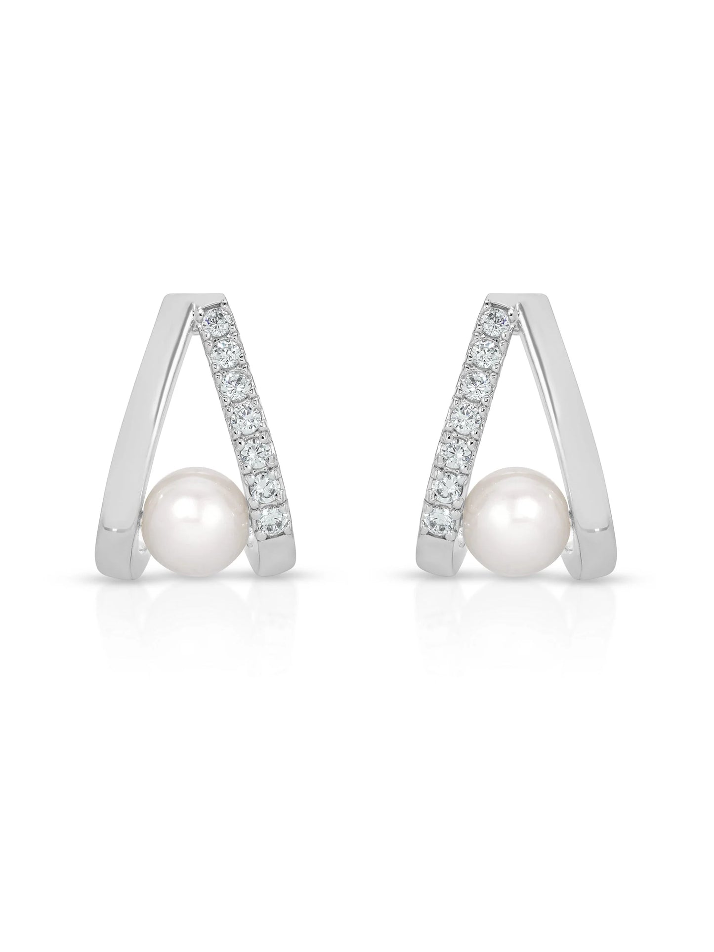 Pavé and Pearl Earrings