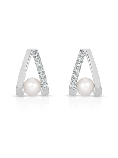 Pavé and Pearl Earrings