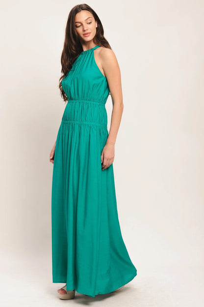 RIVER WALK TEAL MAXI DRESS