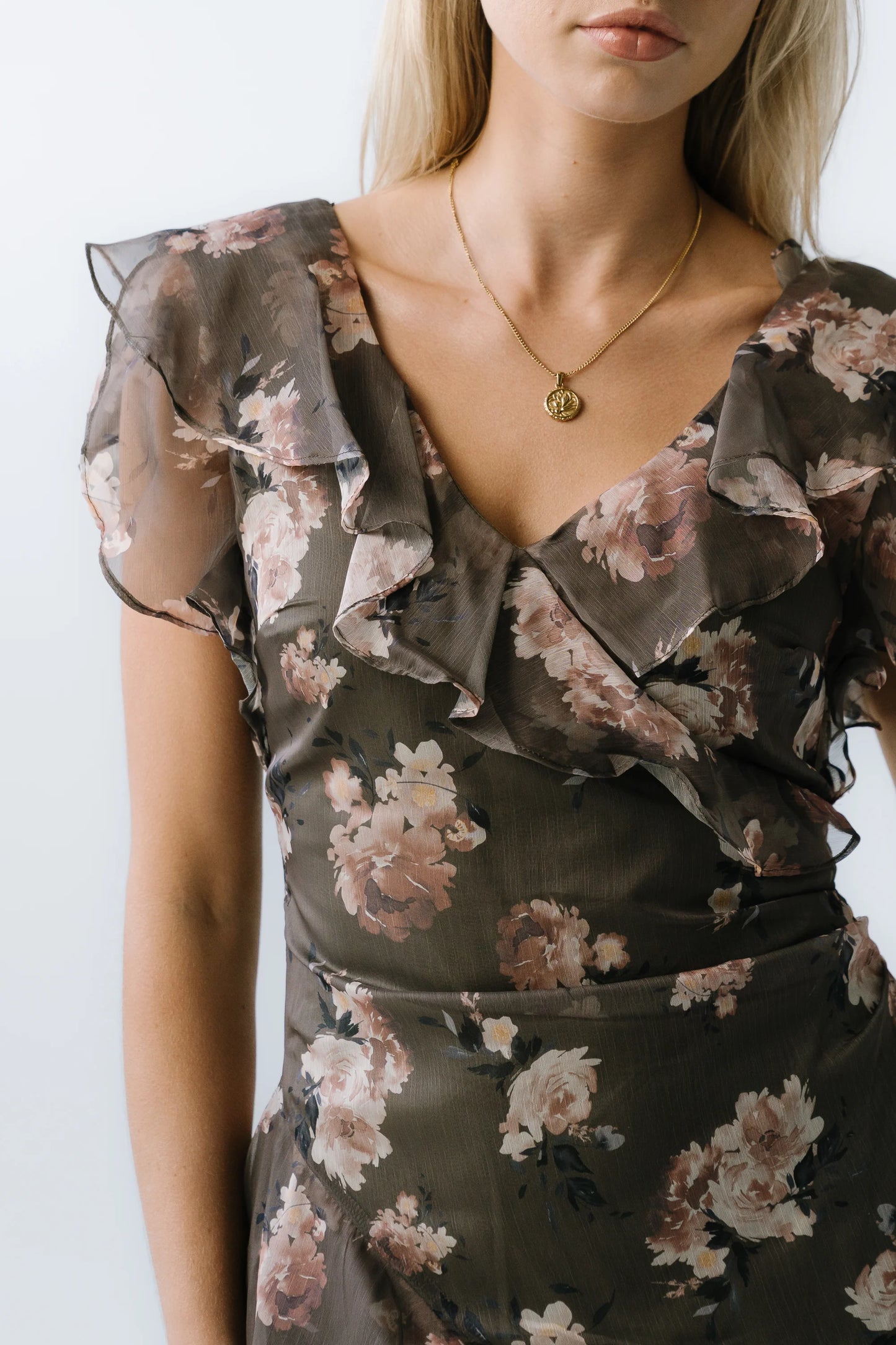 Kensie Ruffle Maxi Dress