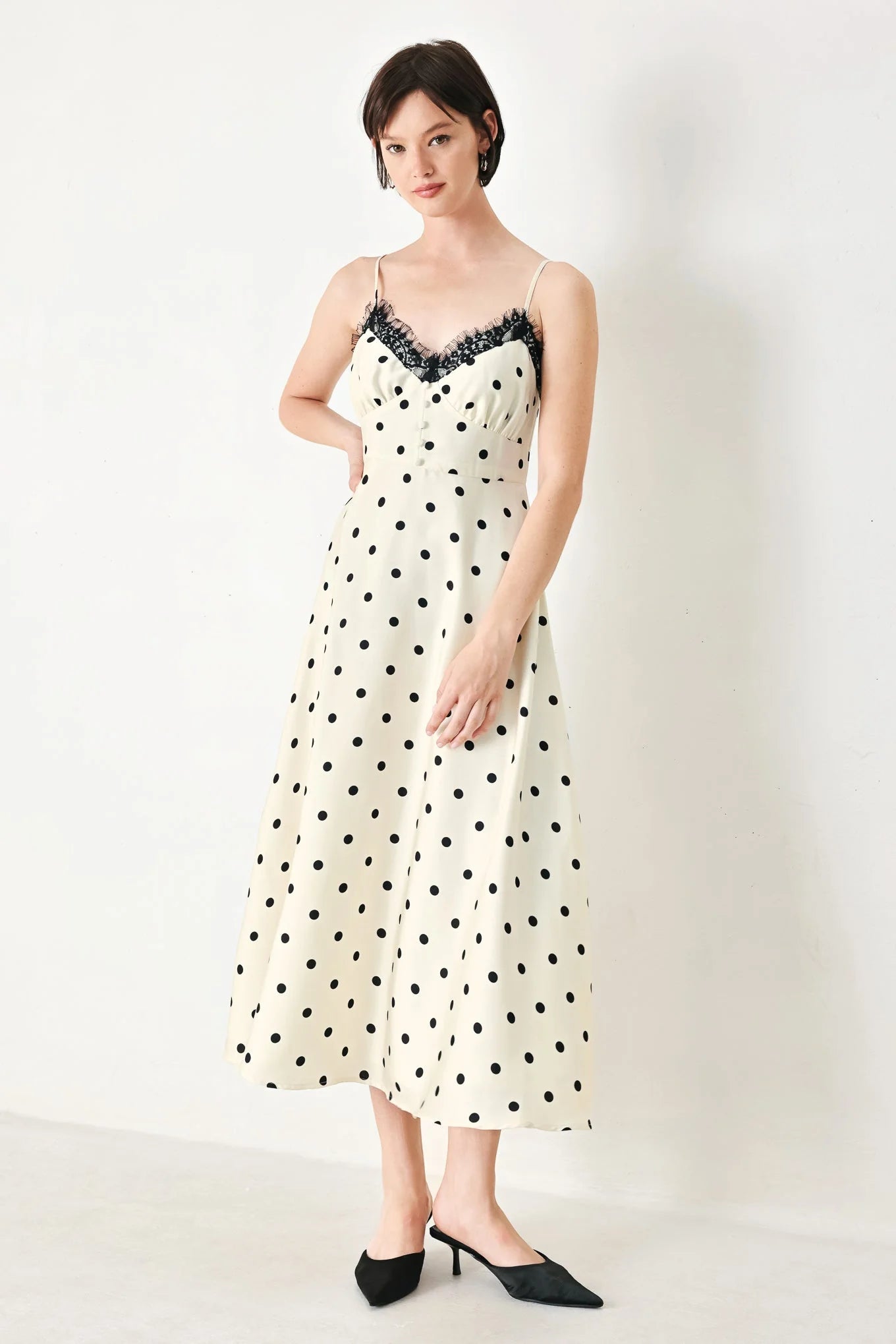 DOTTY SWEETHEART POLKA DOT MIDI DRESS