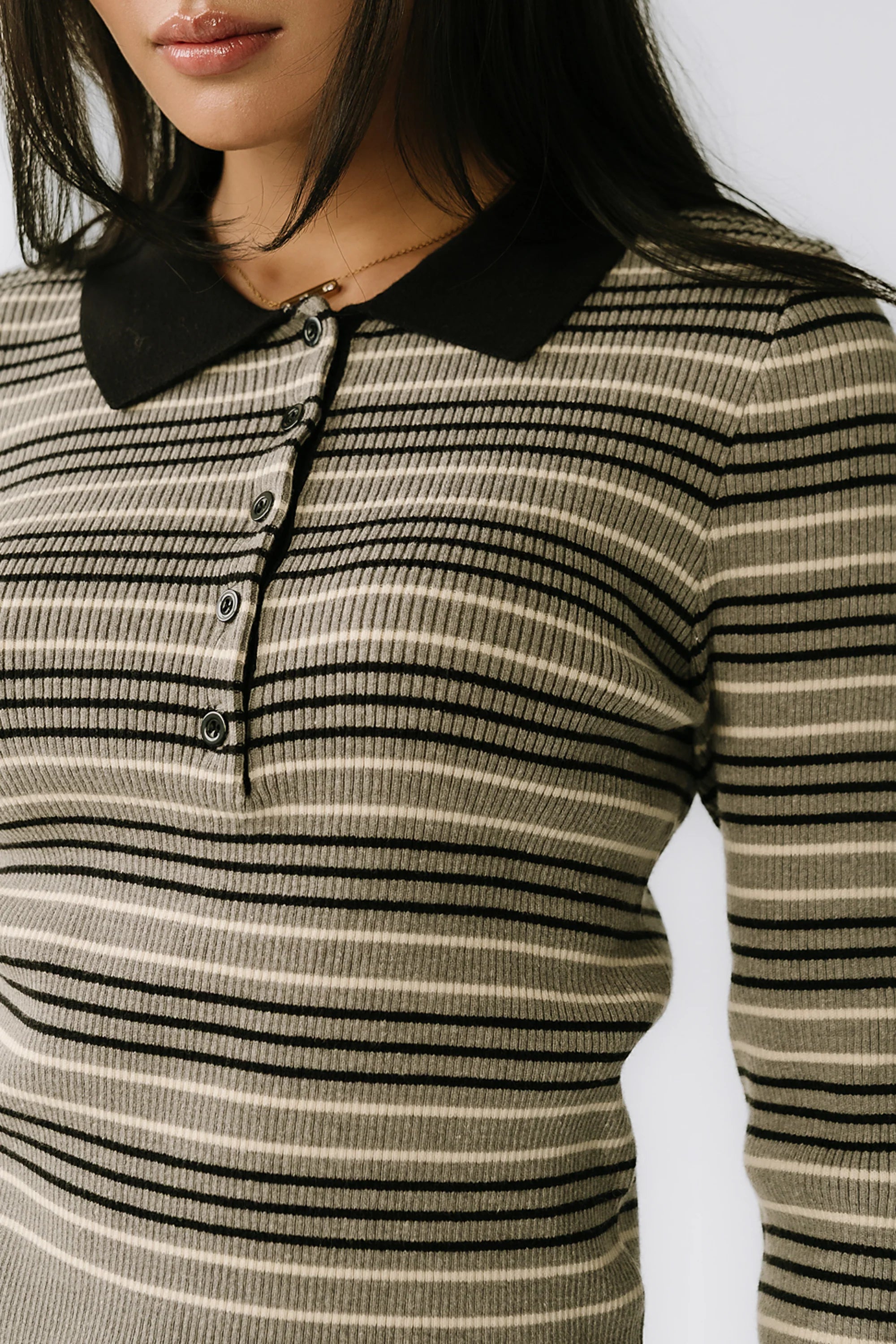 Romero Striped Sweater in Grey