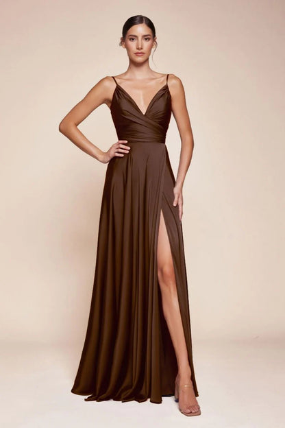 ERICA GOWN SOFT SATIN A LINE DRESS