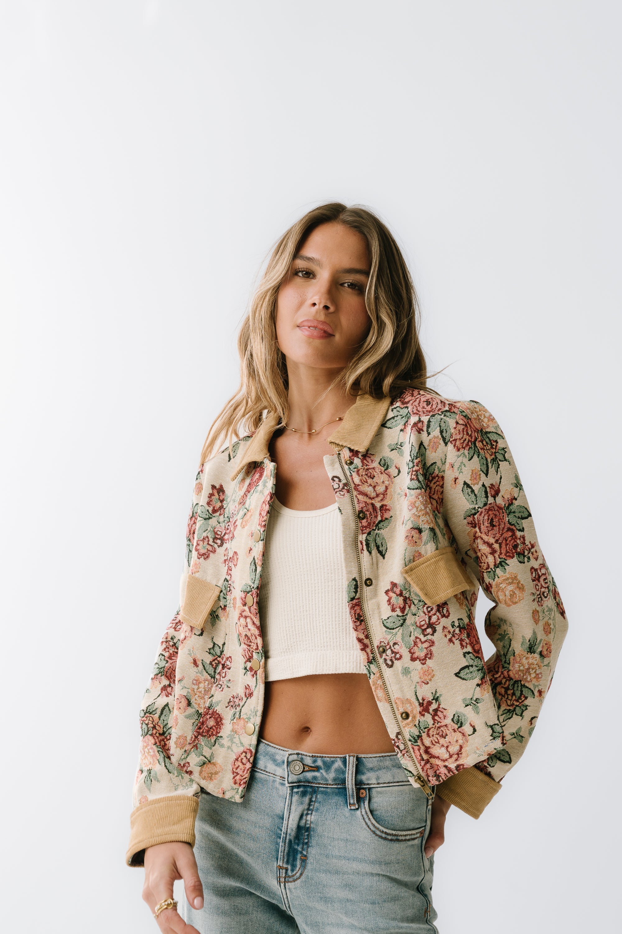 Joanna Floral Cropped Jacket FINAL SALE