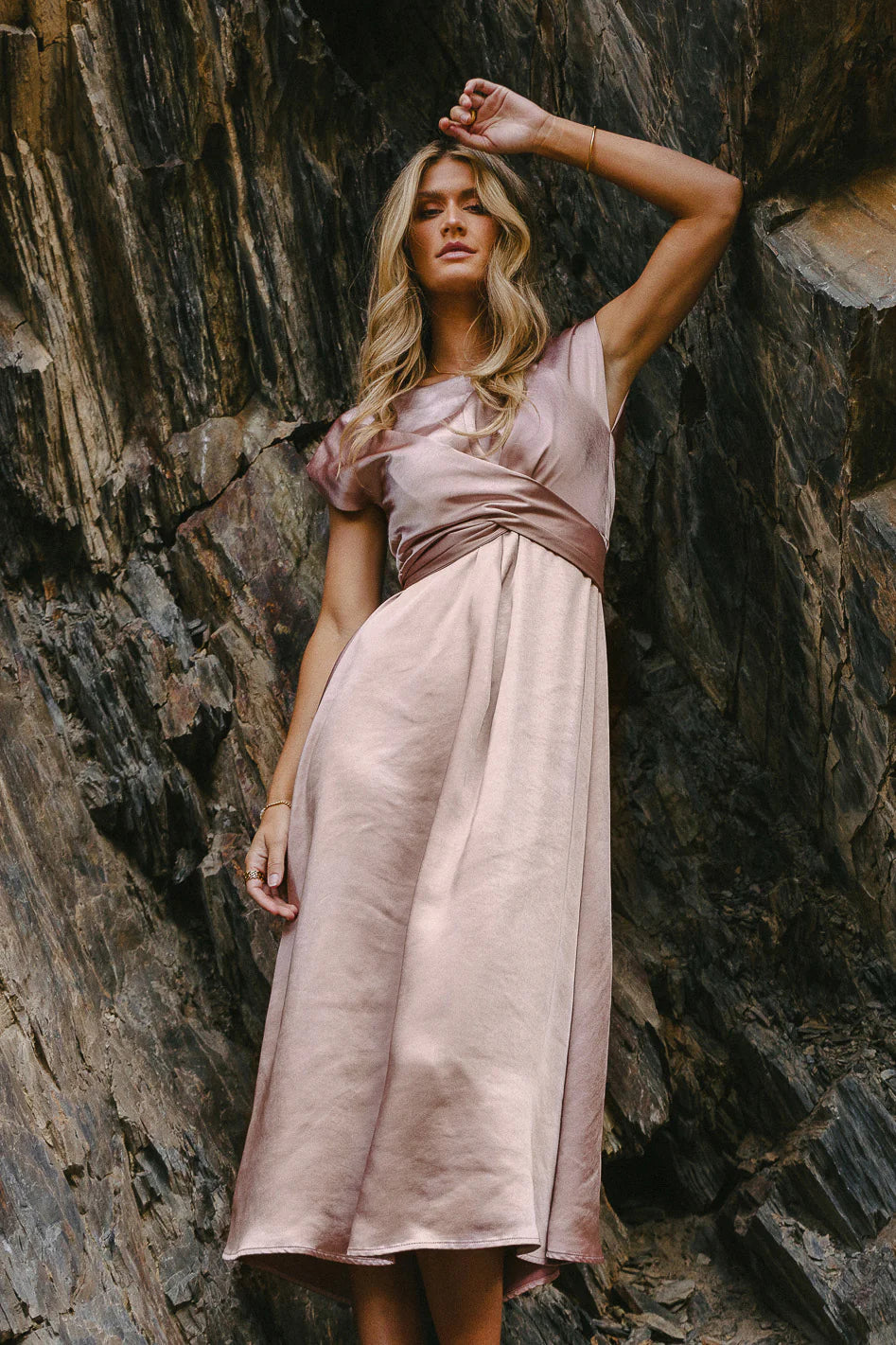 Rosalind Midi Dress in Mauve FINAL SALE