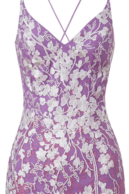 Sheath Short Spaghetti Straps Lace Homecoming Dress